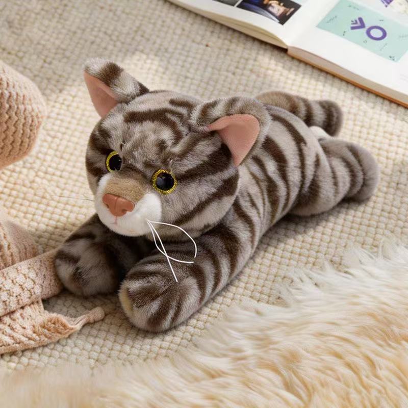 Newest Simulation Healing Lying Cat Doll Kawaii Stuffed Plush Toy Doll Cartoon Anime Cute Friends Birthday Holiday Gifts
