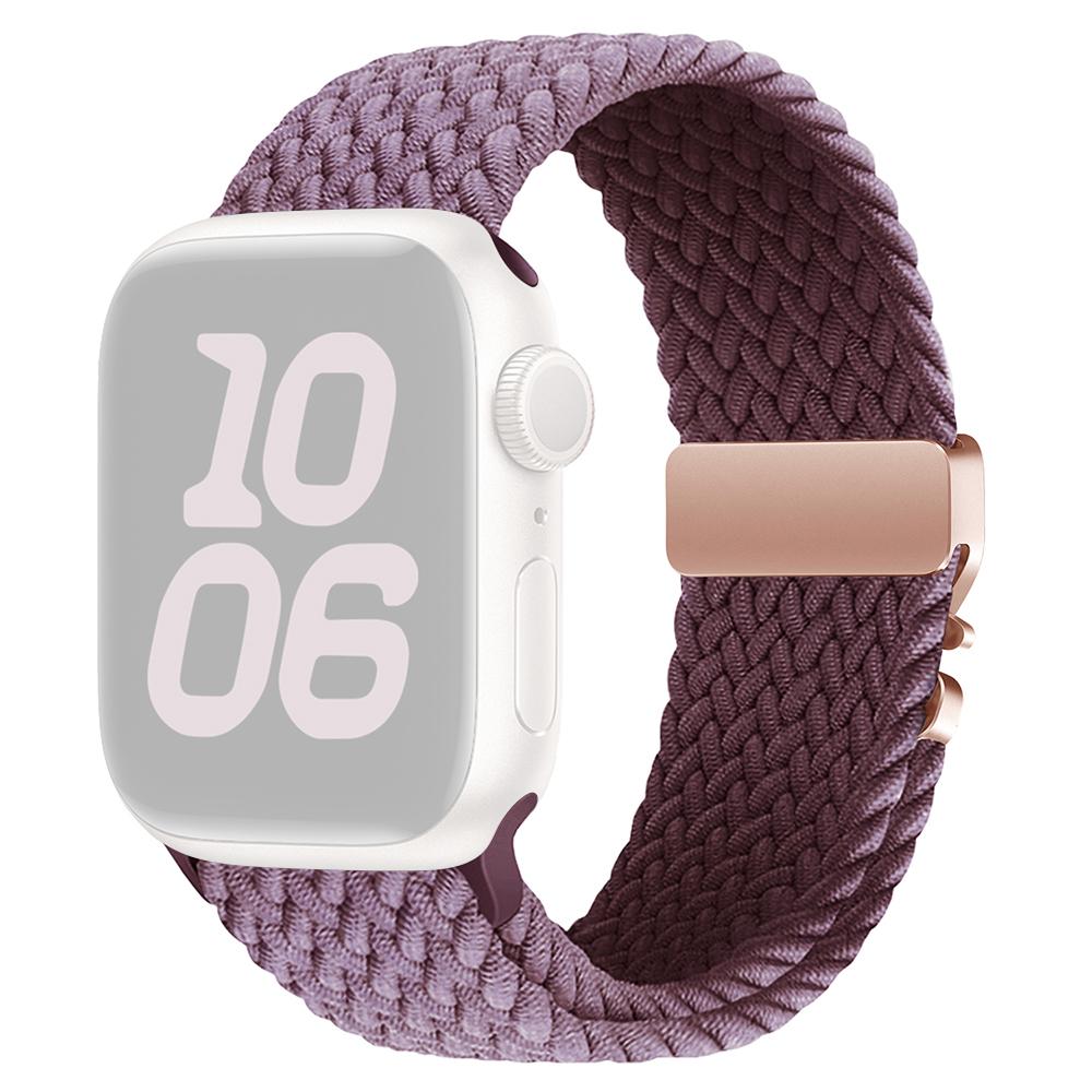 

Nylon Strap for Apple Watch Series 10 9 8 7 SE 6 5 4 3 2 1 42mm 41mm 40mm 38mm Parachute Buckle Braided Watch Band Smoky Purple