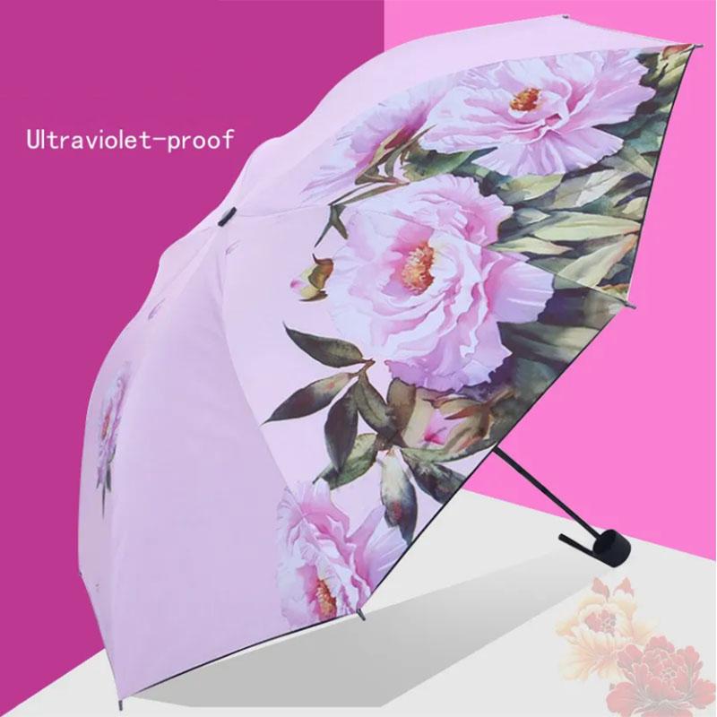 Literary Wind Umbrelă însorită multicoloră Lipici negru Protecție solară Umbrelă de soare anti-ultravioletă