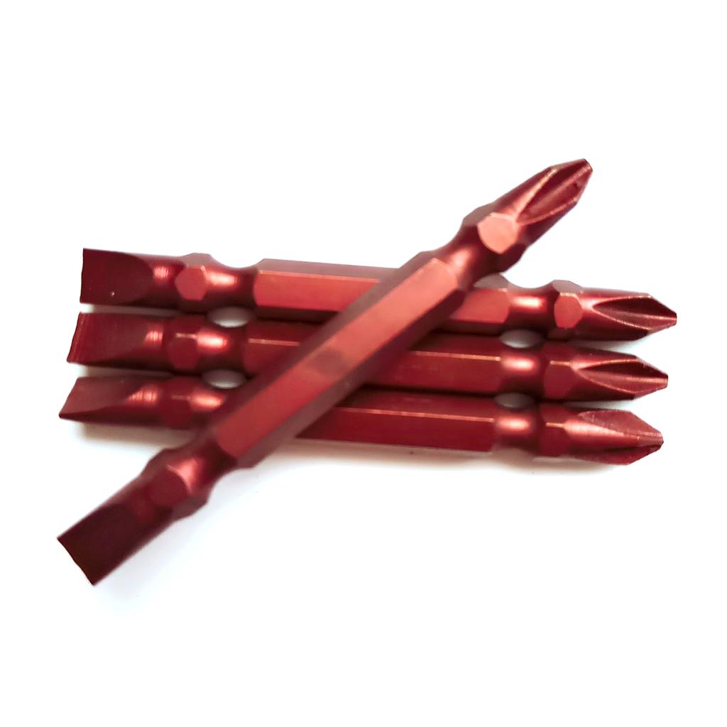 10-Pack Double Head Magnetic Screwdriver Bits High-Quality S2 Steel Construction Cross & Slotted Bits for Durability