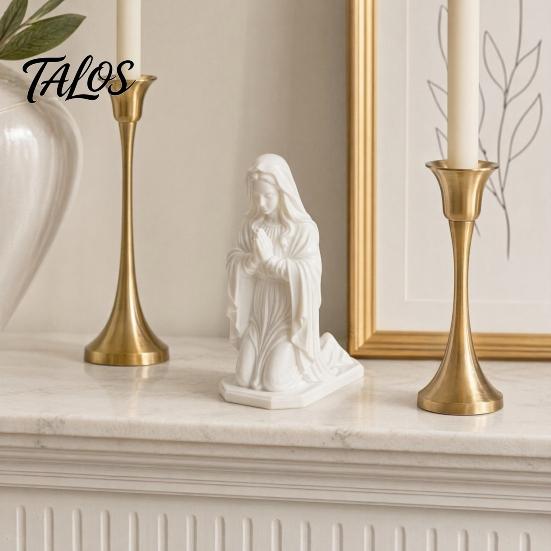 Hexagonal Base Ornament Western Realistic Figure Ornament, Compact 3D Printed Sculpture, Matte White Small Desktop Sculpture Durable PLA Statue,