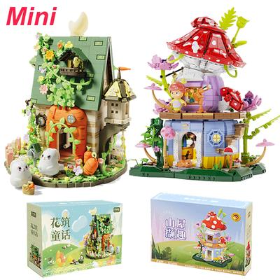 Blumen Karottenhaus Pilzhaus Mini Bausteine Karottenwaldhaus Steine Set Mit Lichtern Kinderspielzeug Geschenke