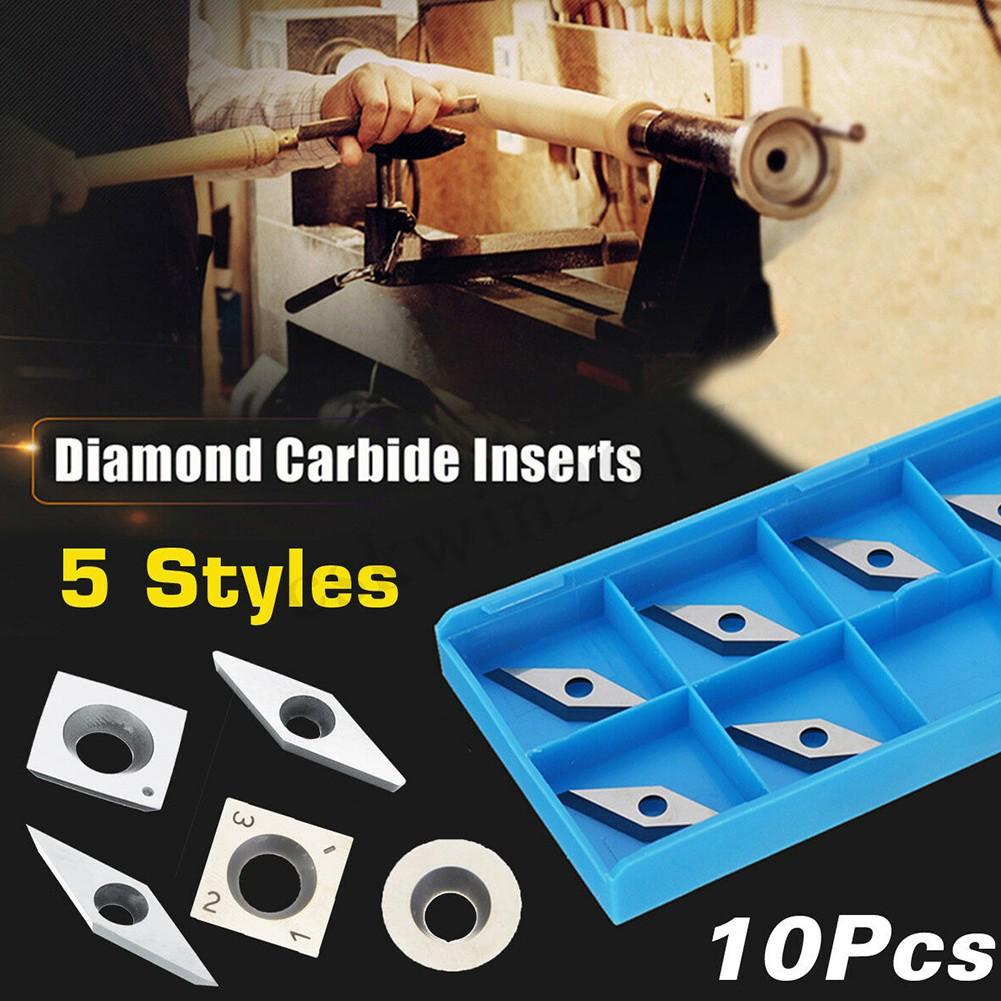 

10 шт. Карбідних пластин для токарної обробки дерева для тримача токарного інструменту D# Round inserts
