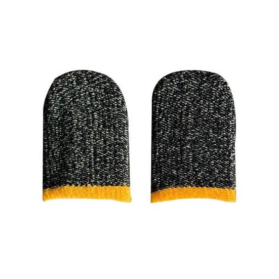 

2 шт. Потостойкие мобильные игровые пальцы из углеродного волокна, накладки, защита для большого пальца жёлтый/чёрный