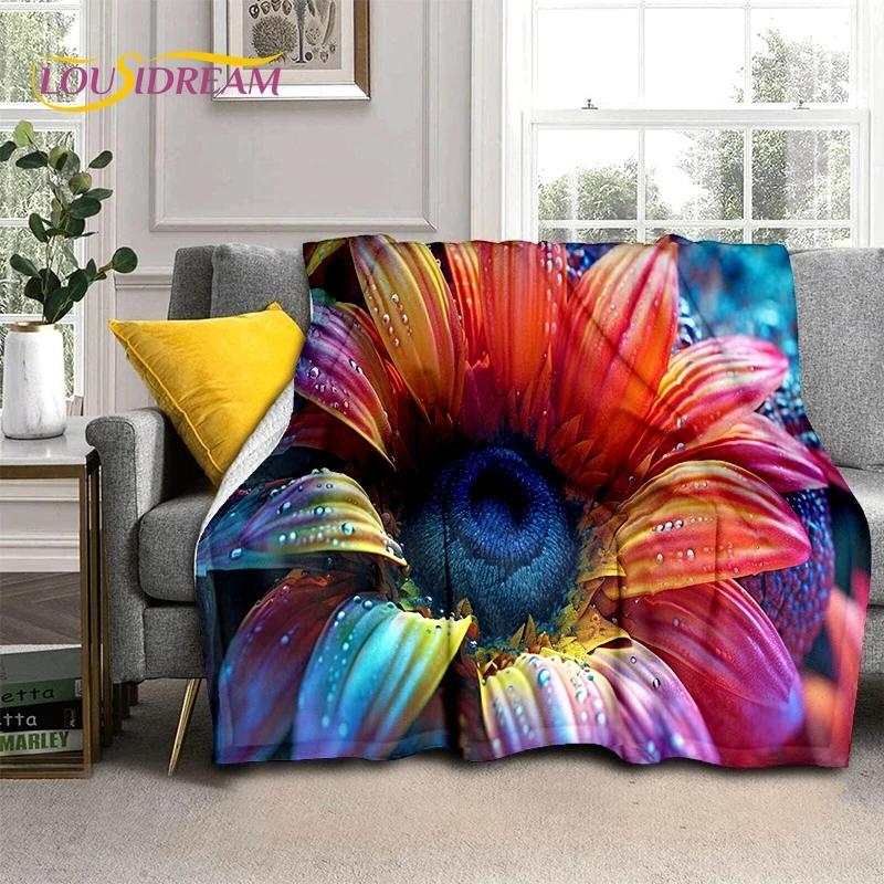 3D Rosenblumen Nordisch Romantische Weiche Decken, Warmhaltende Überwurfdecke Bequeme Decke für Picknick Betten Sofa Zuhause Schlafzimmer Geschenk
