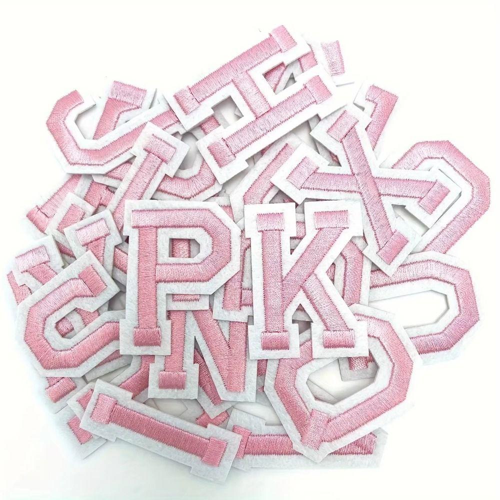 72 Stück Bunte Alphabet-Stickaufnäher A-Z 0-9 Stoff-Applikation Bügel-Aufkleber Aufnäher Handgefertigter Stick-Aufnäher