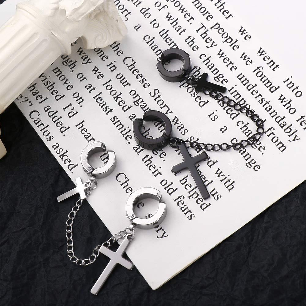 Titanium Steel Clip On Earrings Women Ear Clip Korean Stud Earrings Men Ear Cuff Dangle Earrings
