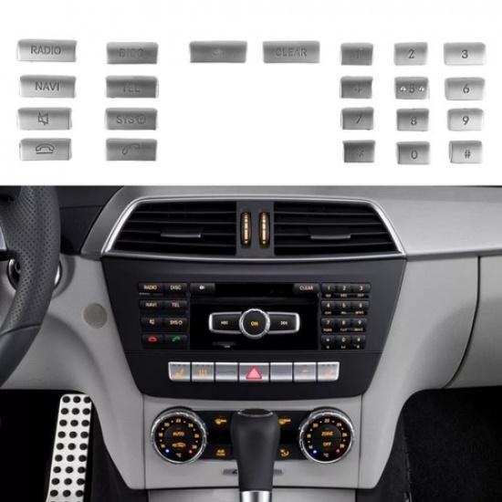 22Pcs/set Button Cover Stickers For Mercedes For Benz W204,W212,C218,GLK,X204