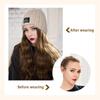 Knitting And Velvet Wig Hat for Autumn And Winter High Temperature Resistant Synthetic Long Curly Hair Fashion
