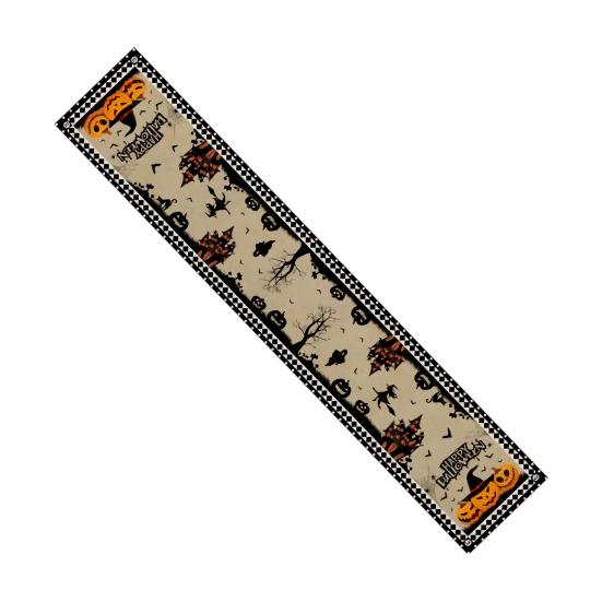 Halloween Party Povlečení Stolní běhoun Šťastný Halloween Dekorace Domů Děti Trick Treat Vzor Dýně Netopýr Stolní oblečení Potřeby pro hororové párty