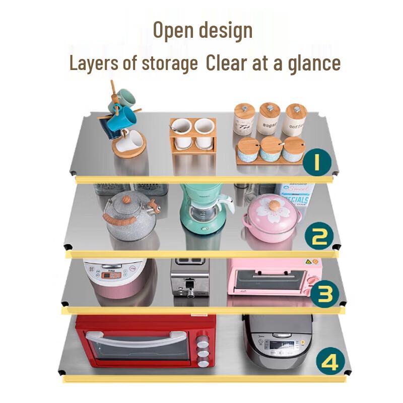 Beifu 4-Tier Stainless Steel Storage Rack