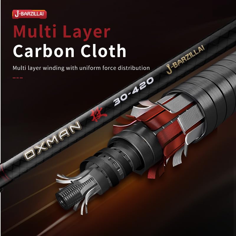 OXMAN Telescopic Fishing Rod 5m Long Shot Portable Retractable Travel Pole 24T High Carbon Fiber Surf Carp Pole Long Cast Dam Stainless Steel Guides