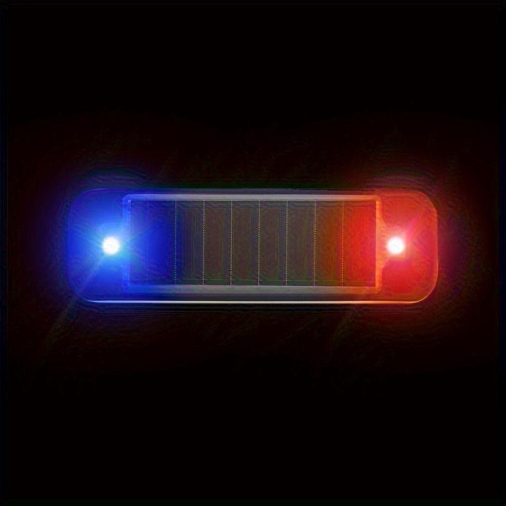 Solar-Powered LED Flashing Bicycle Light Simulated Alarm Motorcycle Running Lamp Car
