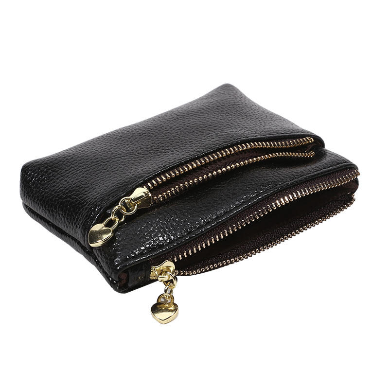 PU Leather Coin Purse Wallet With Card Slots Coin Organizer Change Holder Card Case Leather Zipper Storage Bag
