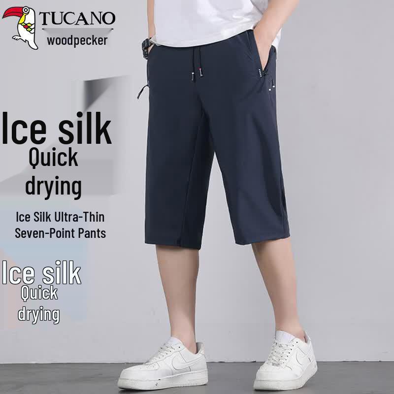Tucano Men's Ice Silk Cropped Casual Pants