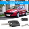 2 Buttons Flip Folding Key Case Black Remote Flip Folding Key Shell Cover Case for Peugeot 207 307