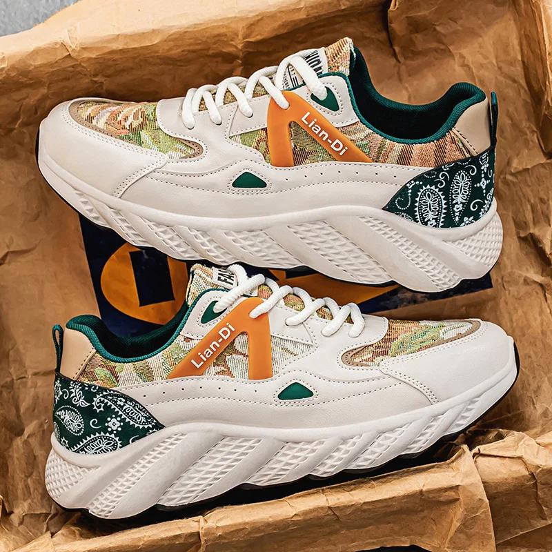 Fashion New Fashion Men's Sports Shoes Breathable Comfortable Platform Sneakers Trendy Lace-up Vulcanized Shoes Man Casual Sneakers
