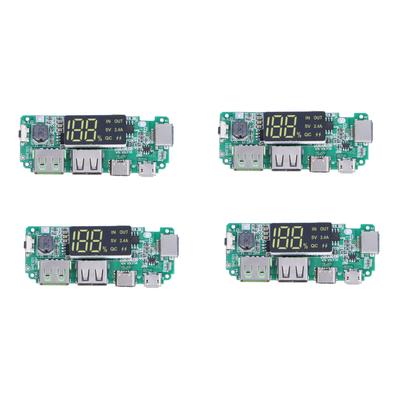 4 ks Doska na nabíjanie mobilného napájania Duálna USB 5V 2,4A Modul s ochranou proti prebitiu