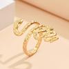 Gold Plated Stainless Steel Snake Shape Open Ring - European & American Punk Style Hip Hop Jewelry