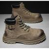 Rhubarb Boots Martin Boots Spring and Autumn Men's Leather Boots 2025 New Heightening Thick-soled Tooling Short Boots