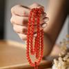 Pure Natural Red Agate Bracelet for Women Official Flagship Store108Buddhist Beads Stacked with Crystal Bracelets, Couple's Style Jewelry