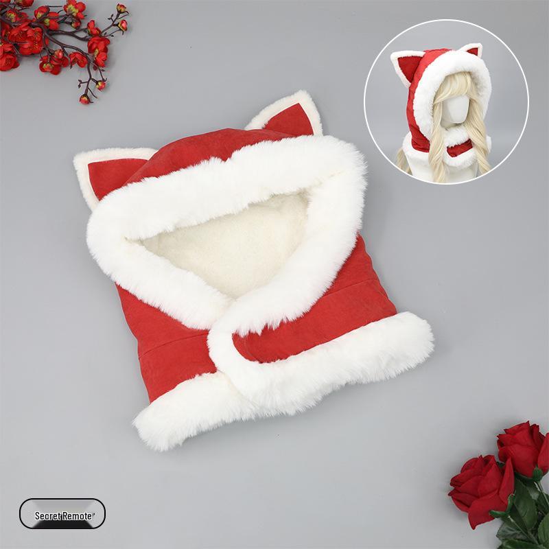 Anime Cat Ear Plush Hat - Cute, Warm, Versatile Tie-up Earflap for Trendy Style