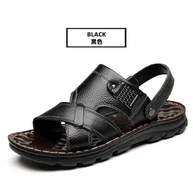 Men's Sandals 2025 Summer New Hot Selling Waterproof Non-slip Genuine Leather Sandals Soft Sole Slippers Breathable Casual Shoes