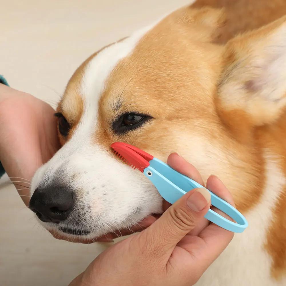Pet Grooming Tools Dog Eyes Comb Pet Tear Silicone Remover Comb Cleaning Brush for Small Cat Dog