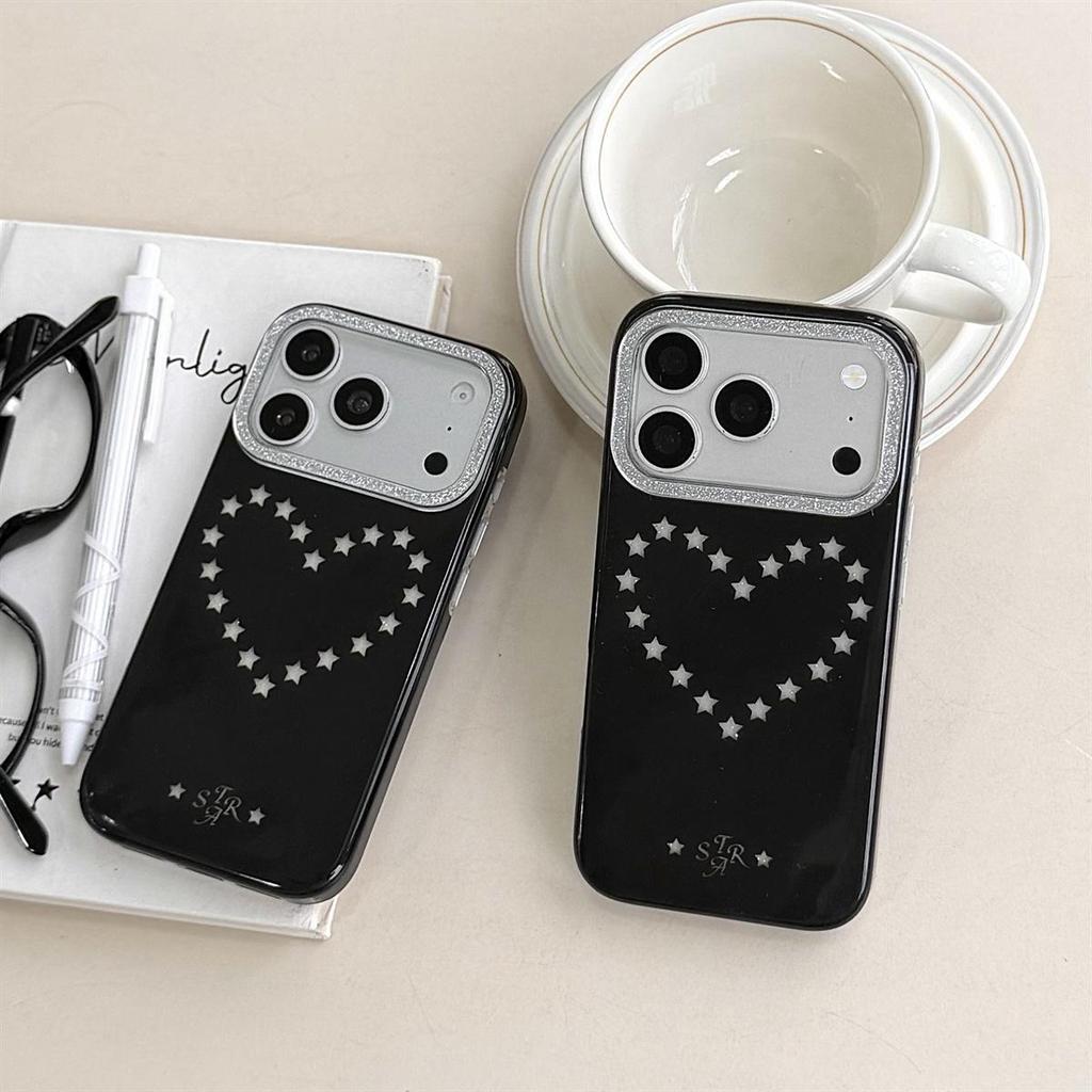 Luxury Glitter Star Cutout iPhone 15 Pro Max Anti-Fall Case