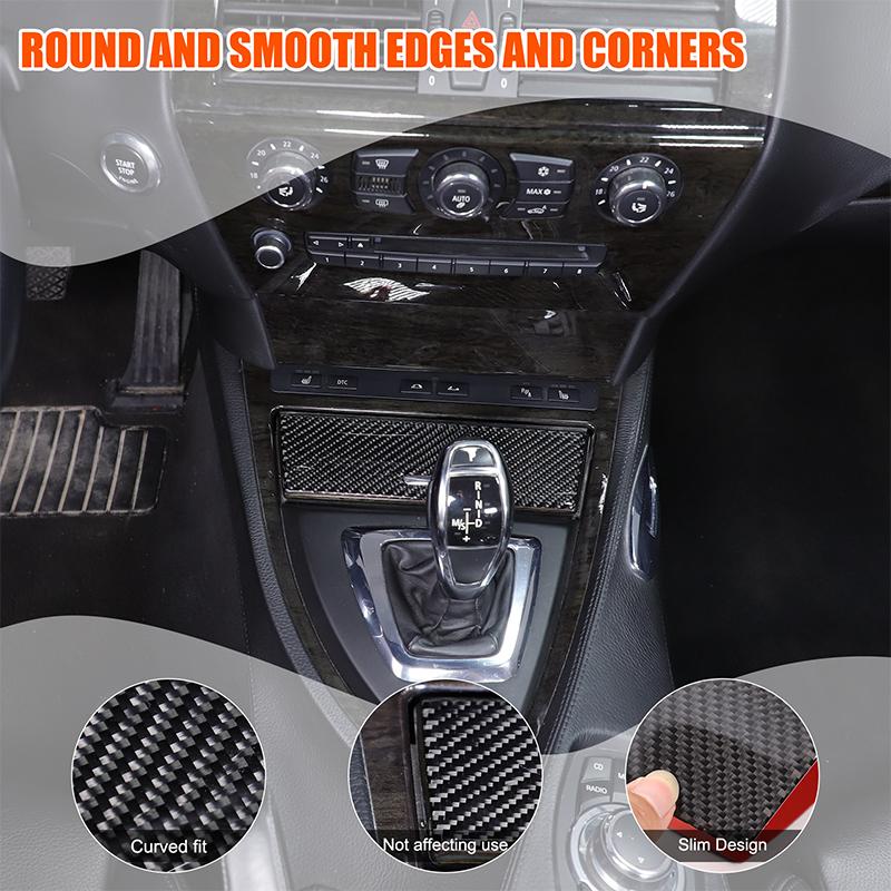 For BMW 6 Series E63 E64 2004-2009 Soft Carbon Fibre Car Center Console Cigarette Lighter Frame Panel Trim Sticker Accessories