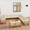 Day and Night - Day and Night Garden Furniture Set 13 Pieces Honey Brown Pine Wood Cushions