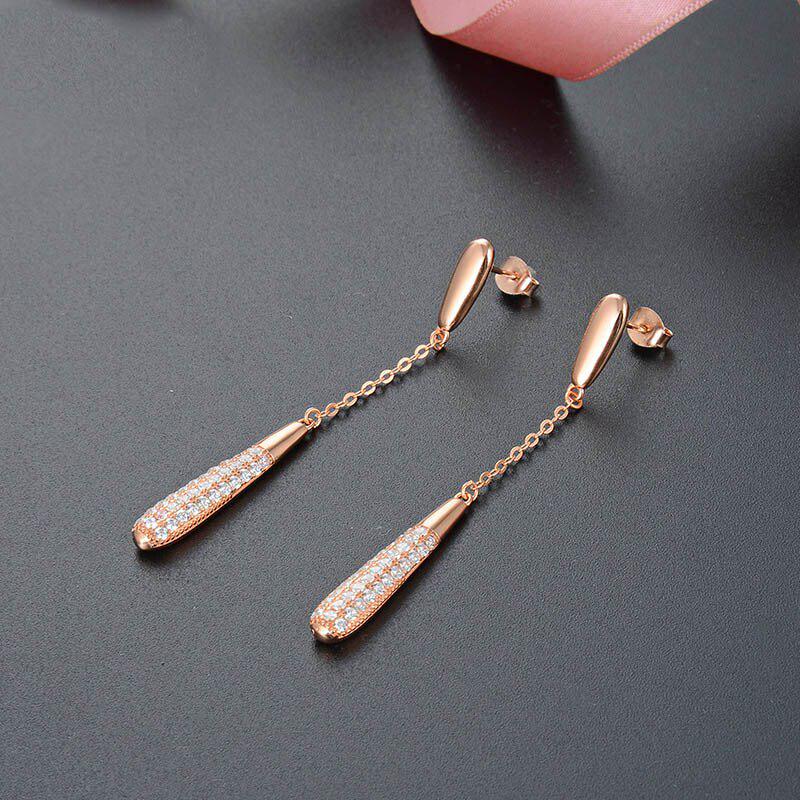 

Танциз стерлингового серебра 925 пробы циркон серьги серьги-капли для женщин подарки на свадьбу