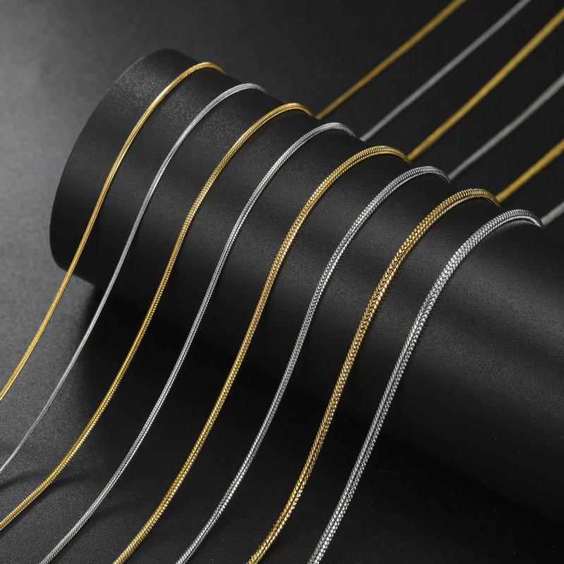 Superfine Round Snake Bone Chain Necklace - 0.9/1.2/1.5/2mm Thick, Versatile Clavicle Accessory for DIY Jewelry Making