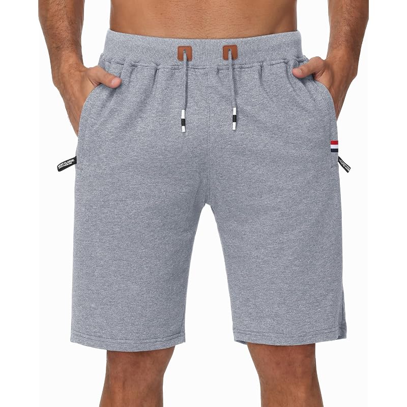 Stylish Men's Half Pants, 5/8 Length, Casual, Summer Wear, Sports Shorts, Training Shorts, Loungewear, Cotton, Jogging Shorts, Zip Pocket, Drawstring
