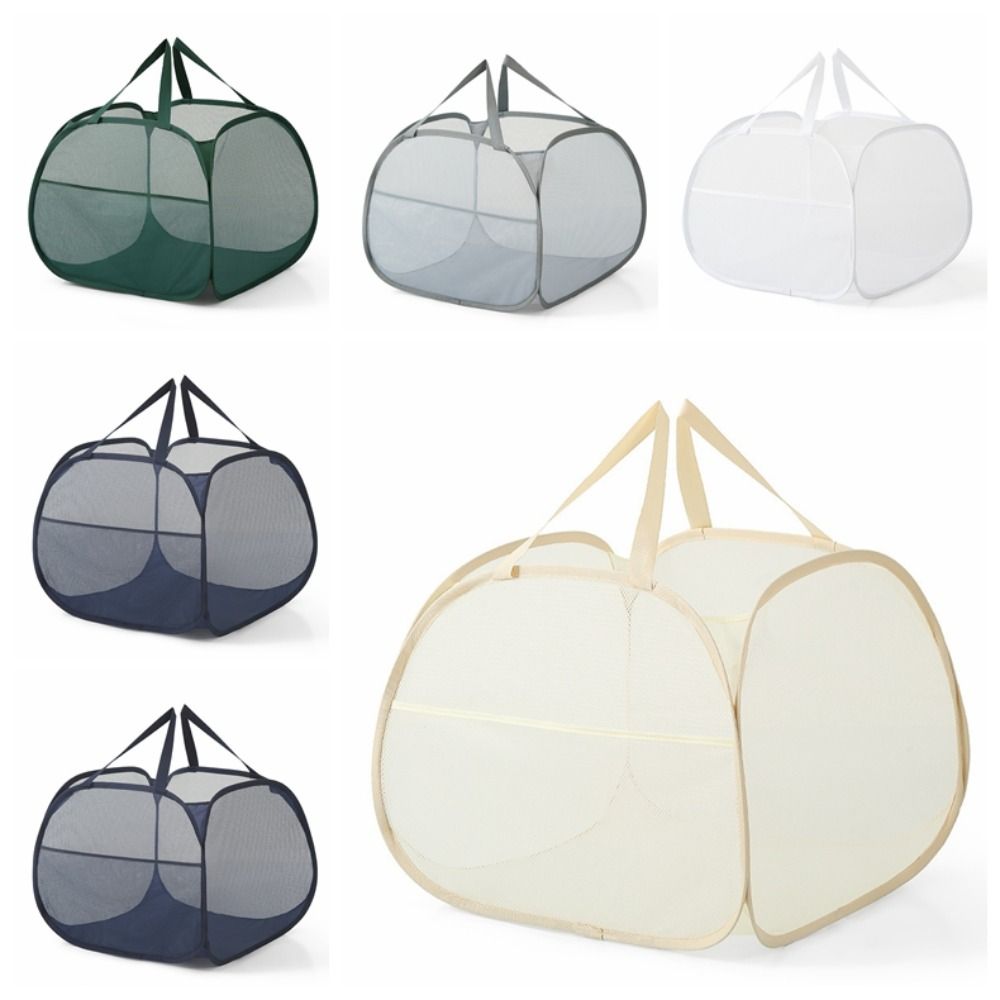 Portable Collapsible Dirty Clothes Hamper Mesh Ventilated Washing Basket Foldable Large Capacity Toy Storage Baskets Toy Storage