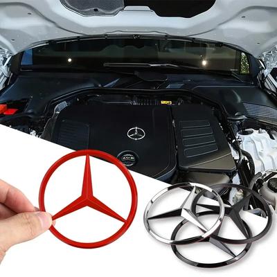 70mm For Mercede Benz 3D Metal Car Engine Badge Hood Emblem Decor Sticker S320 W164 W203 W204 W168 C180 E320 A200 CLA CLK CLS ML ED1