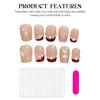 French Style Red Pearl Fake Nails 10PCS Per Bag with Elegant Design for Women