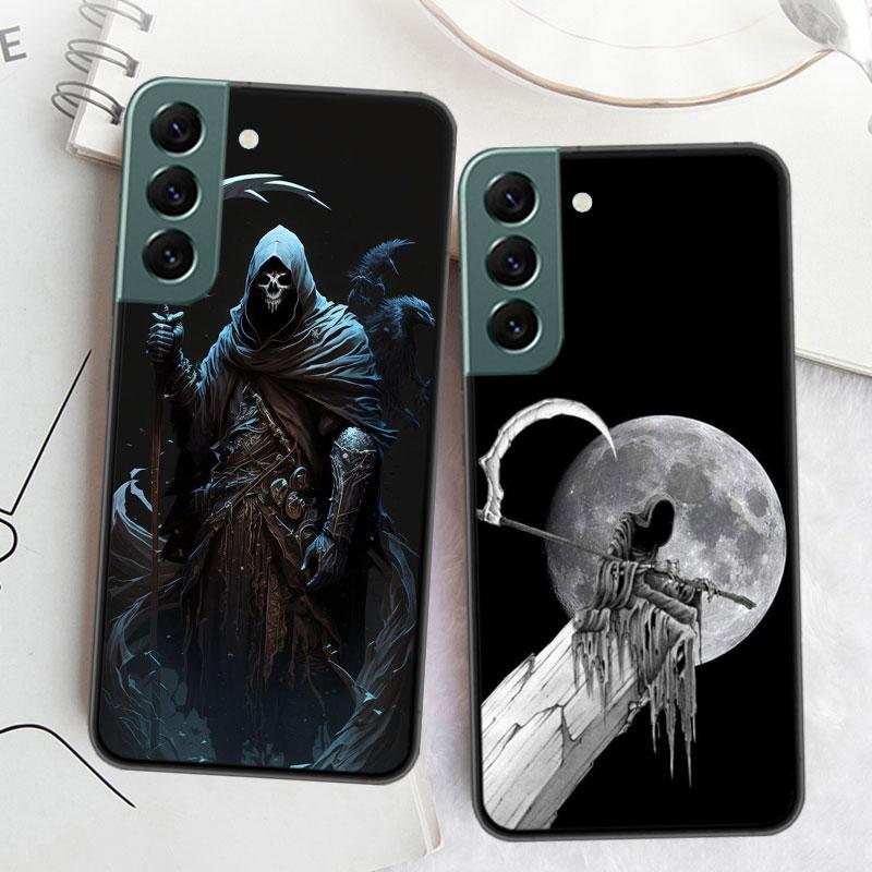 Death Grim Reaper Skull Phone Case For Samsung S25 Edge S24 FE Galaxy S22 Ultra S21 Plus S20 S23 S10 Plus Cover Silicone Soft Co