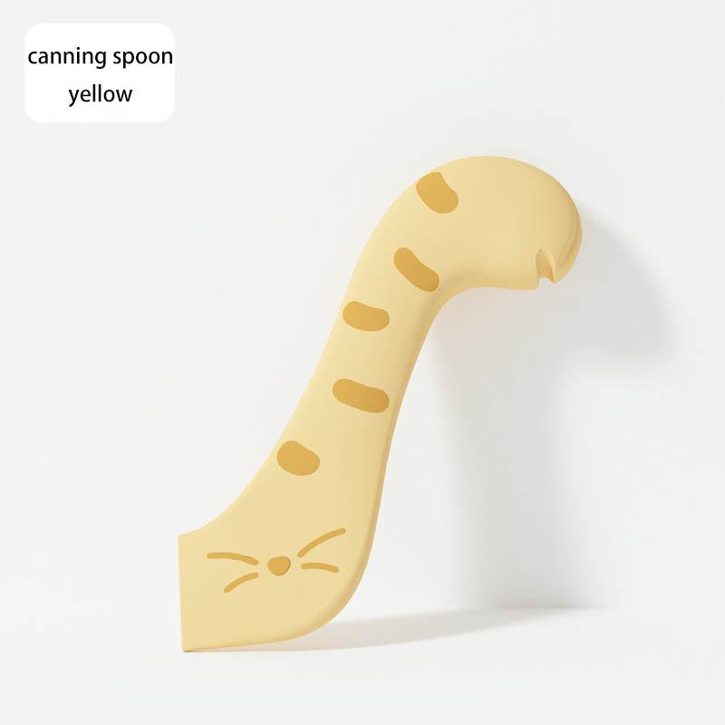 Multifunctional pet feeding spoon fresh-keeping sealed lid can opener wet food feeding spoon silicone pet can sealed lid