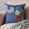 Warm Cute Cartoon H-Hilda Cushion Cover Pillowcase Anti-dustmite Invisible Zipper Short Plush Sofa Cushion