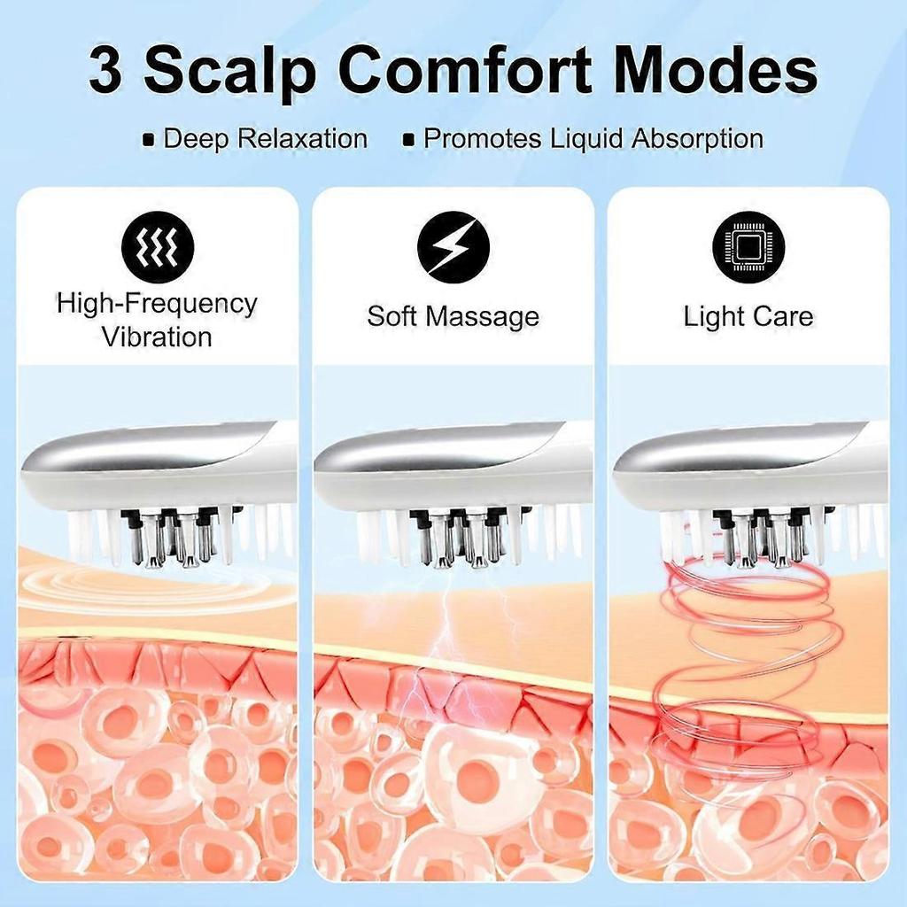 Hair Growth Massage Comb with Hair Oil Dispenser Red Blue Light AntiHair Loss High Frequency Vibration Scalp Massager