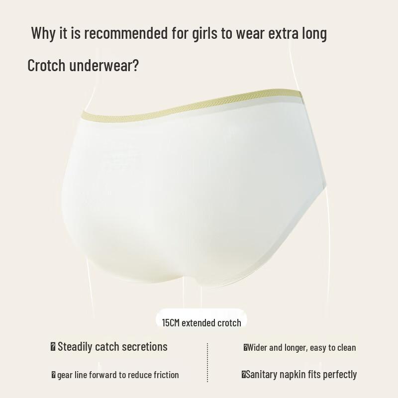 MaoRen Women's Mid-Waist 7A Antibacterial Baby Cotton Briefs