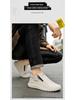 Men's White Breathable Slip-On Skate Shoes: Non-Slip, Wear-Resistant Casual Sneakers for Spring
