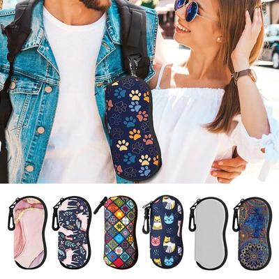Glasses Pouch Holder Diving Material Glasses Box Fashion Anti Fall Reading Eyewear Case Sunglasses Bag Men Women