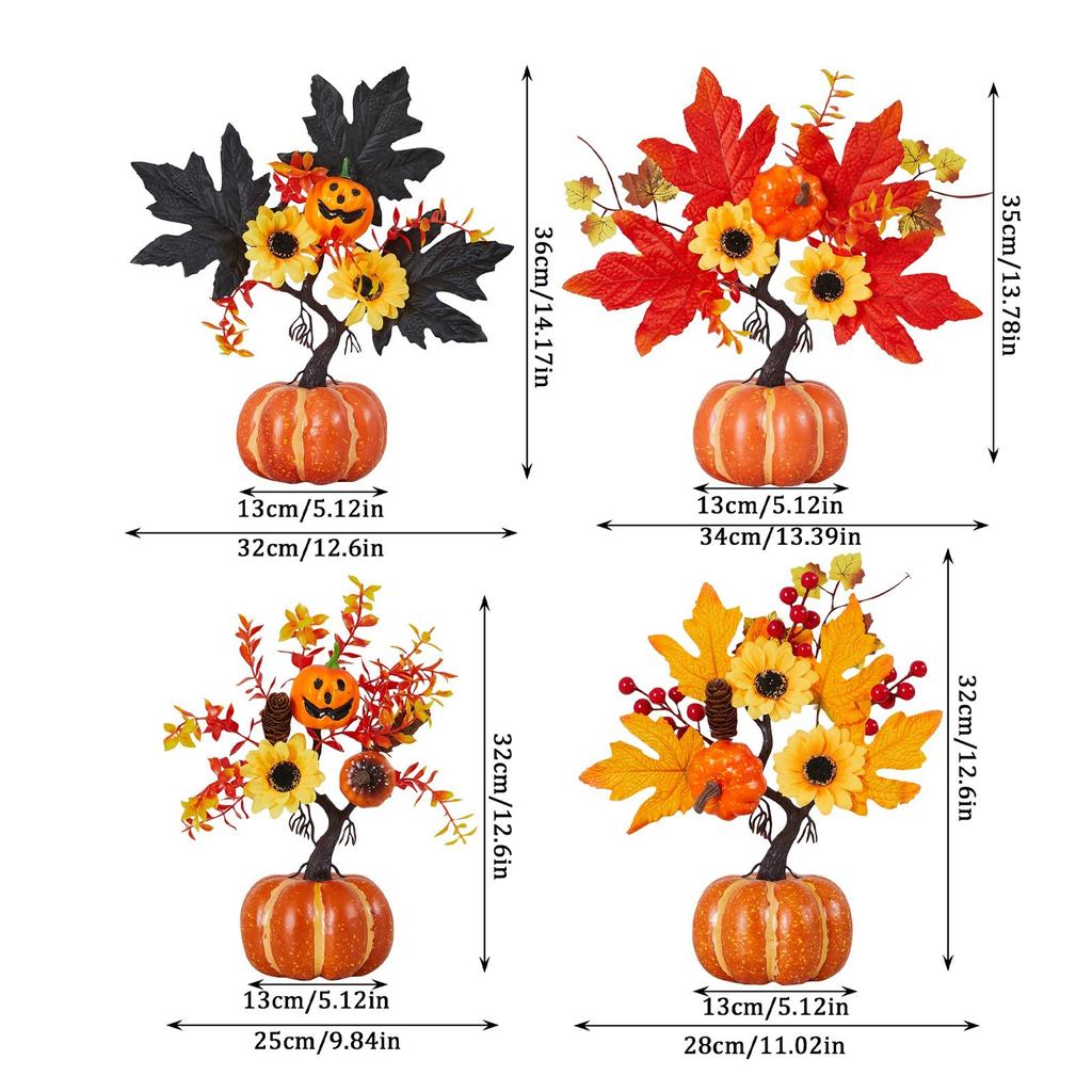 Artificial Pumpkins Maple Leaf Sunflower Table Home Decor House Prop Autumn Harvest Thanksgiving Halloween Party Decor