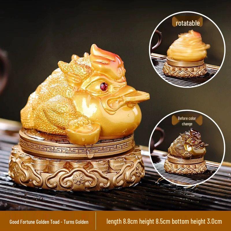 Lucky Golden Toad Rotating Tea Pet