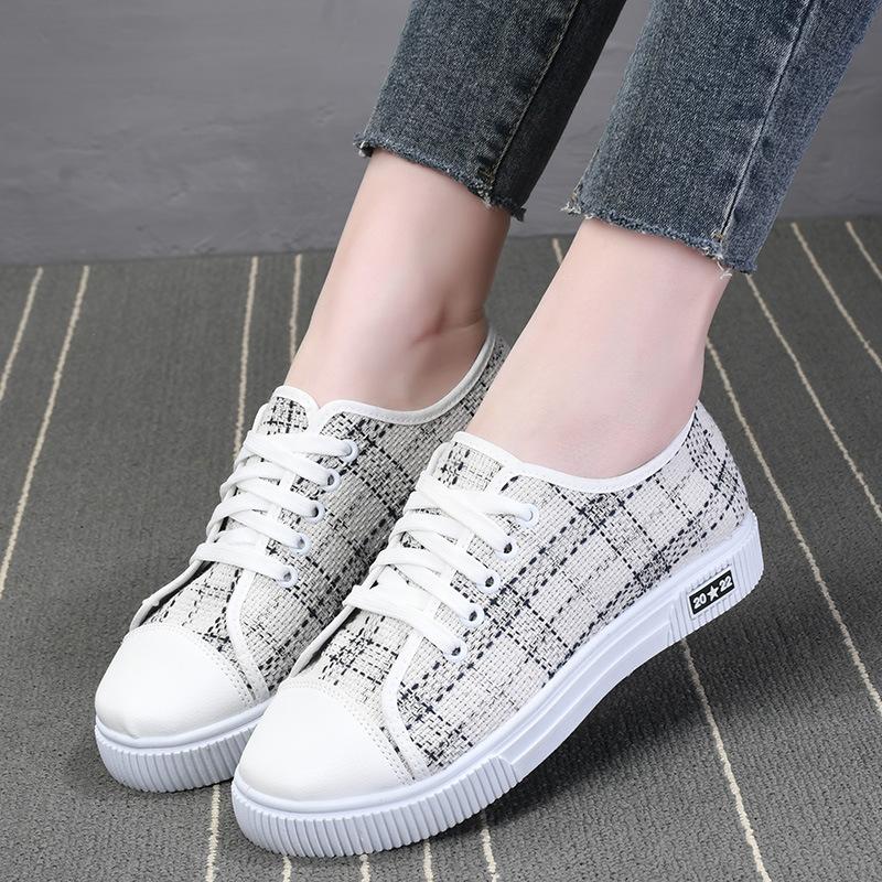 

Canvas shoes women s spring new breathable fashion sports and leisure shoes Korean version versatile flat-soled student shoes women s single shoes 40