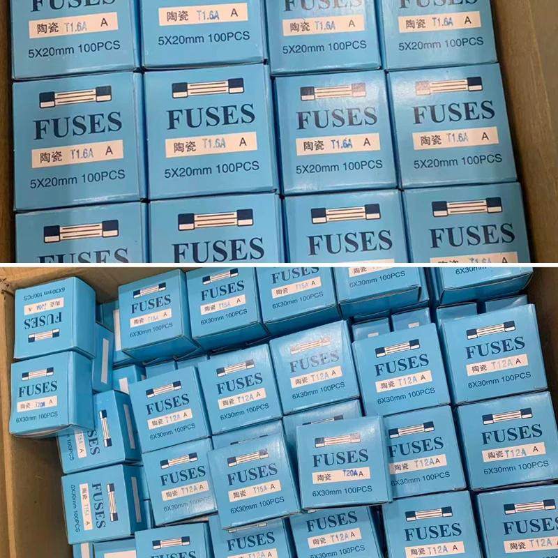 Fusível Cerâmico de Ação Rápida 250V 5X20MM 6X30MM 0.25A -30A