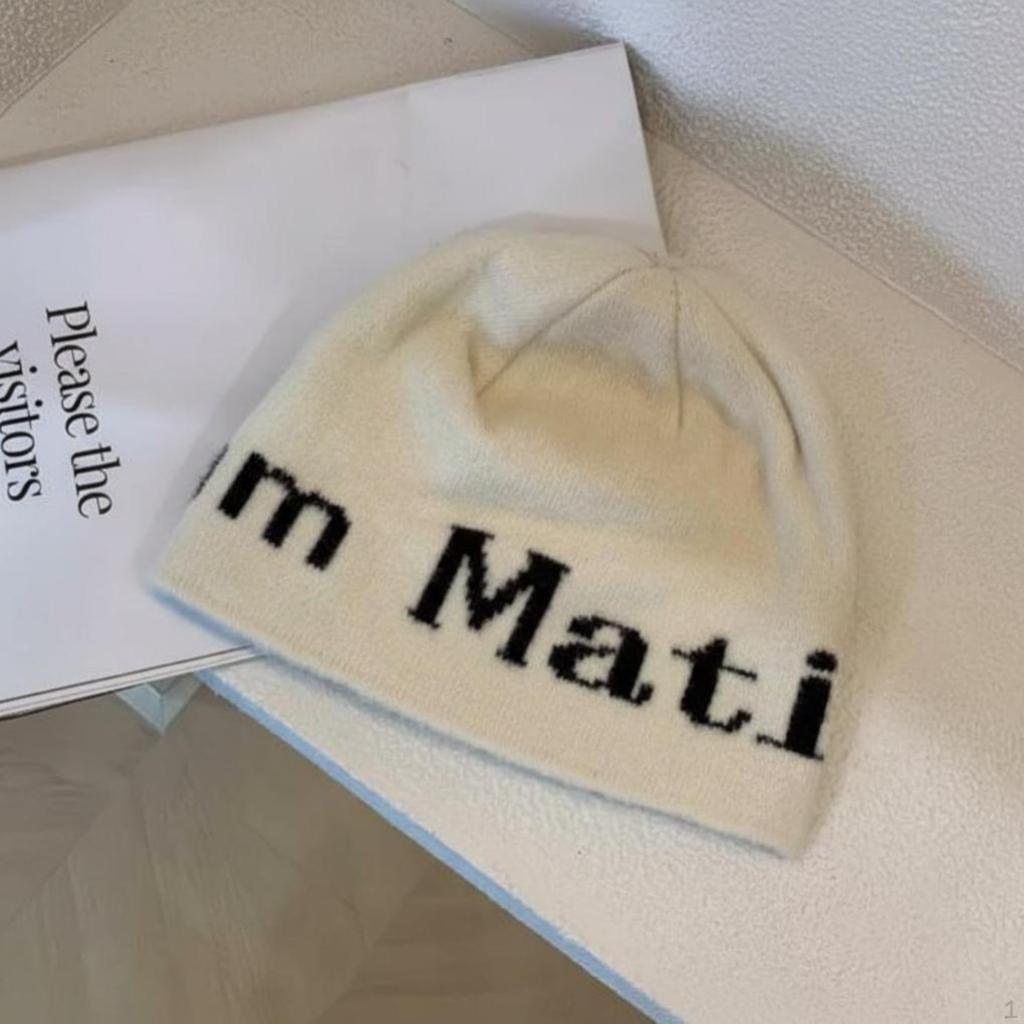Winter Knit Hat, Doubleplyed Warm Relaxed Design M(5658cm) Black Lg Letter