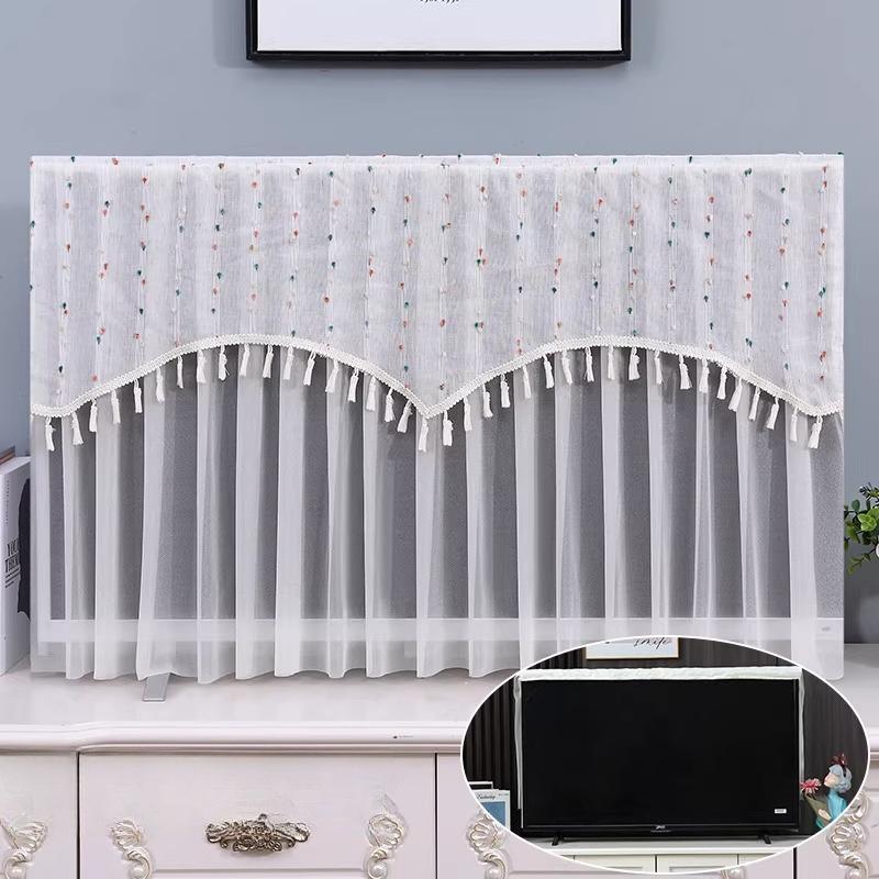 1pcs European Style Lace TV Cover Brand Universal Liquid Crystal TV Cover Cloth Anti Dust and Sun Protection Home Decoration Fabric Easy To Clean
